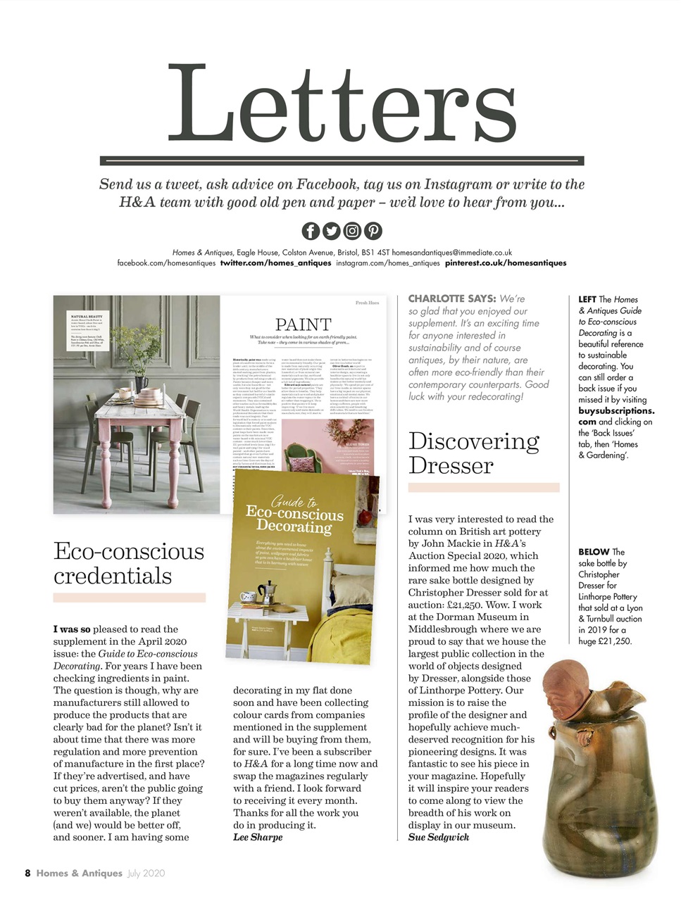 Homes & Antiques Magazine Preview Pages