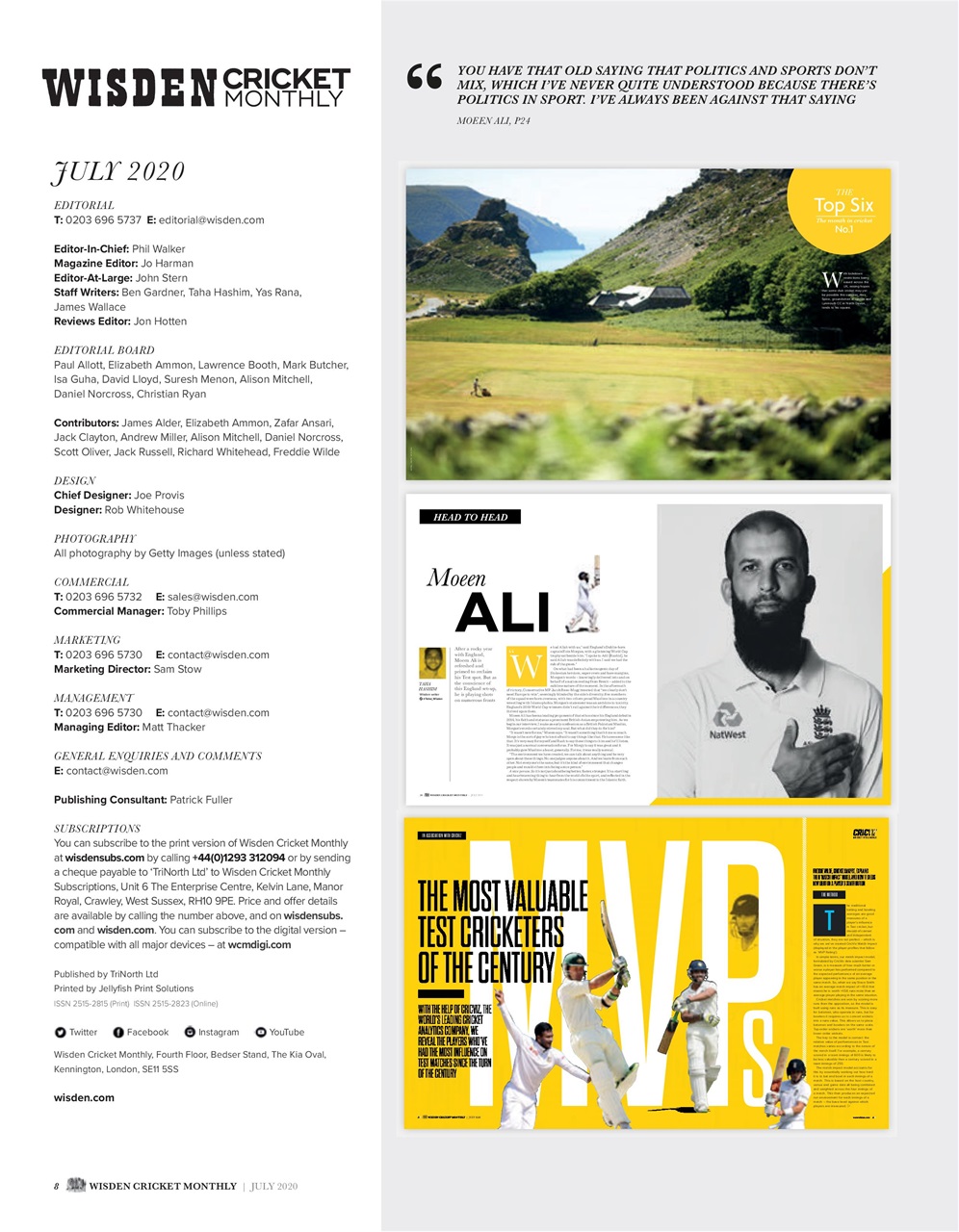 Wisden Cricket Monthly Preview Pages