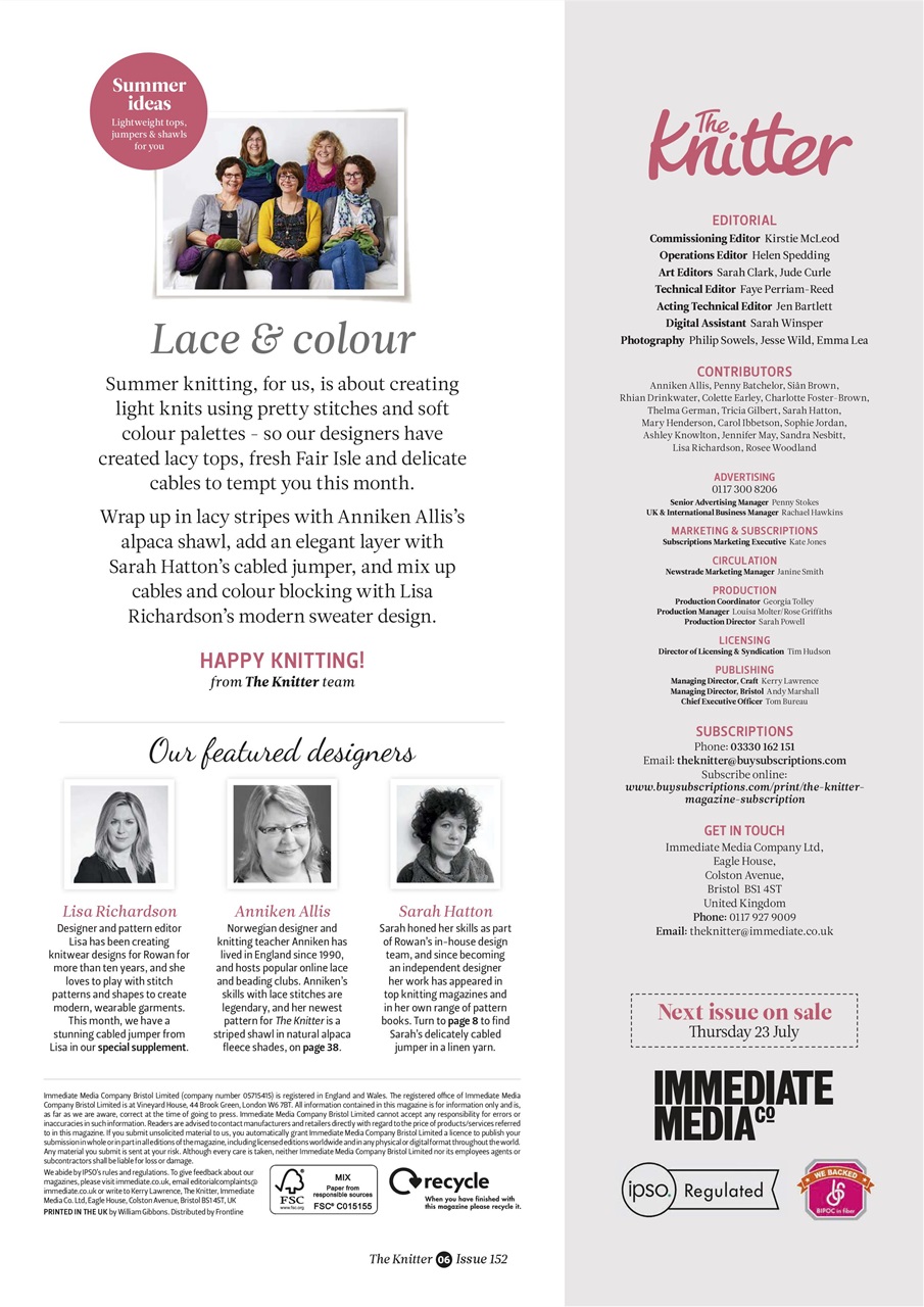 The Knitter Preview Pages