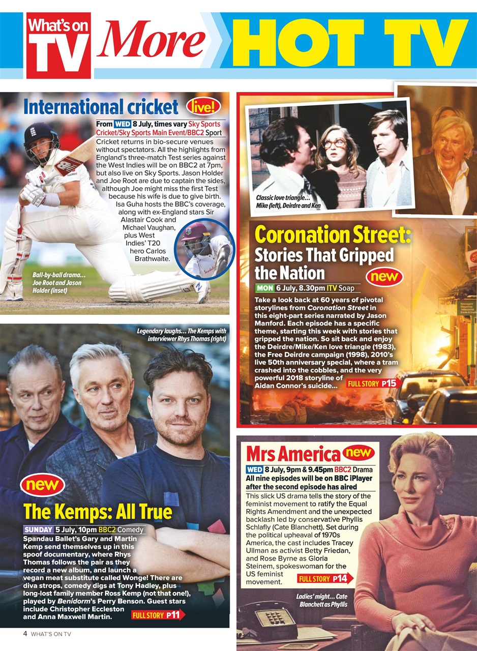 What's on TV Preview Pages