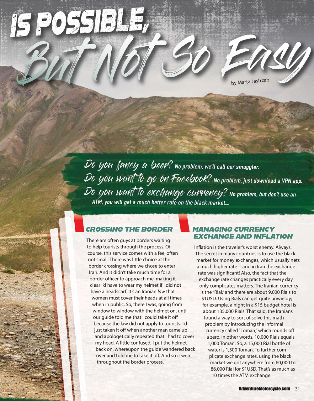Adventure Motorcycle Preview Pages