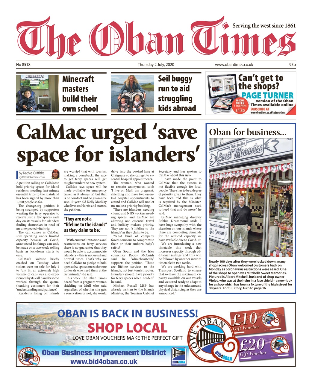 The Oban Times & Lochaber Times Preview Pages