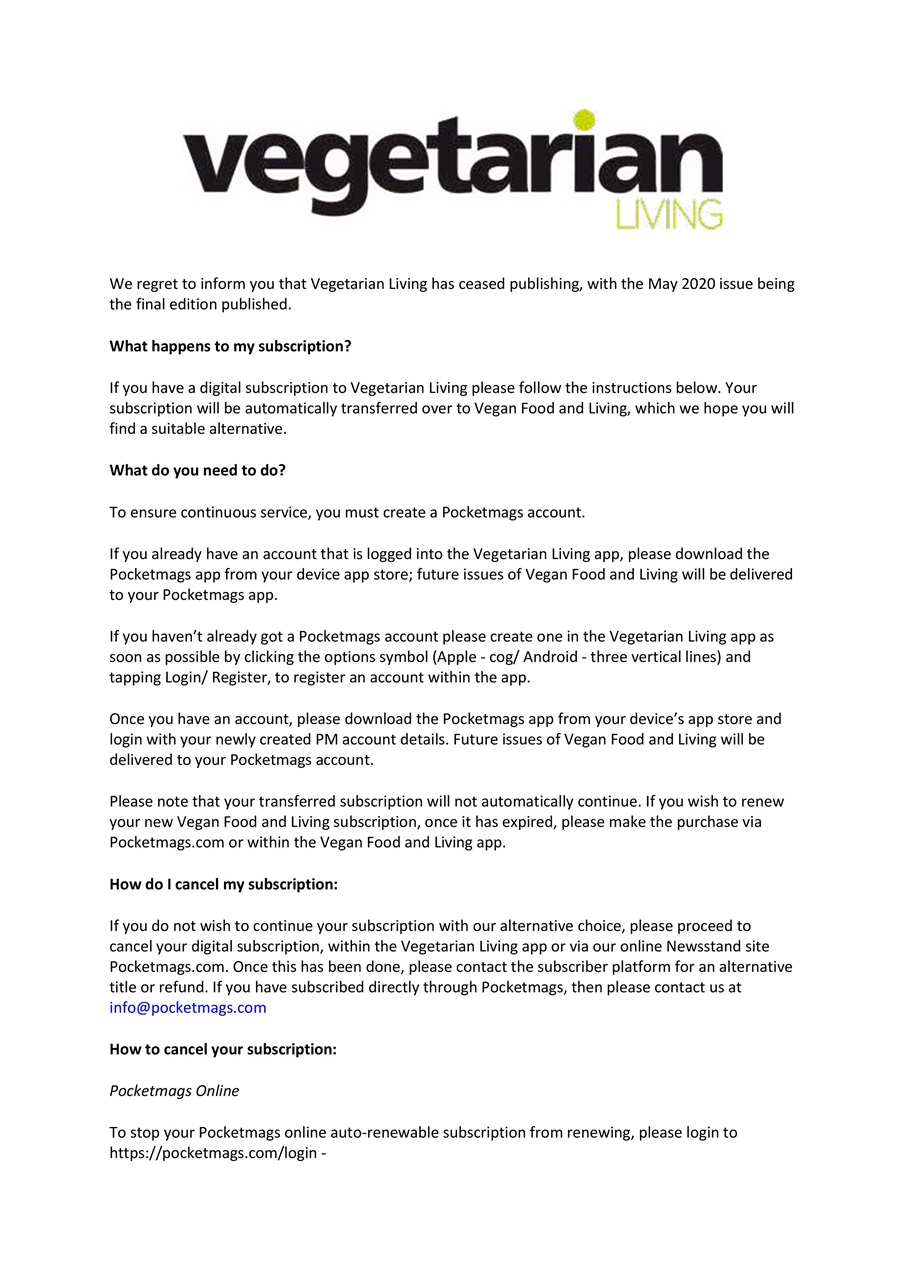 Vegetarian Living Preview Pages