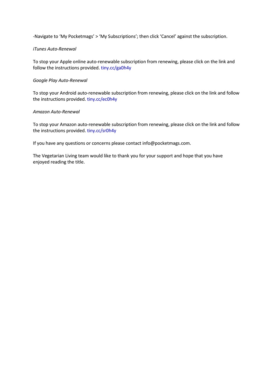 Vegetarian Living Preview Pages