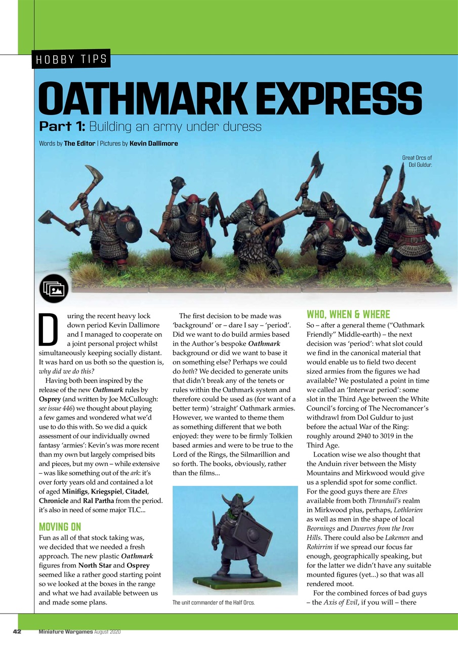 Miniature Wargames Preview Pages
