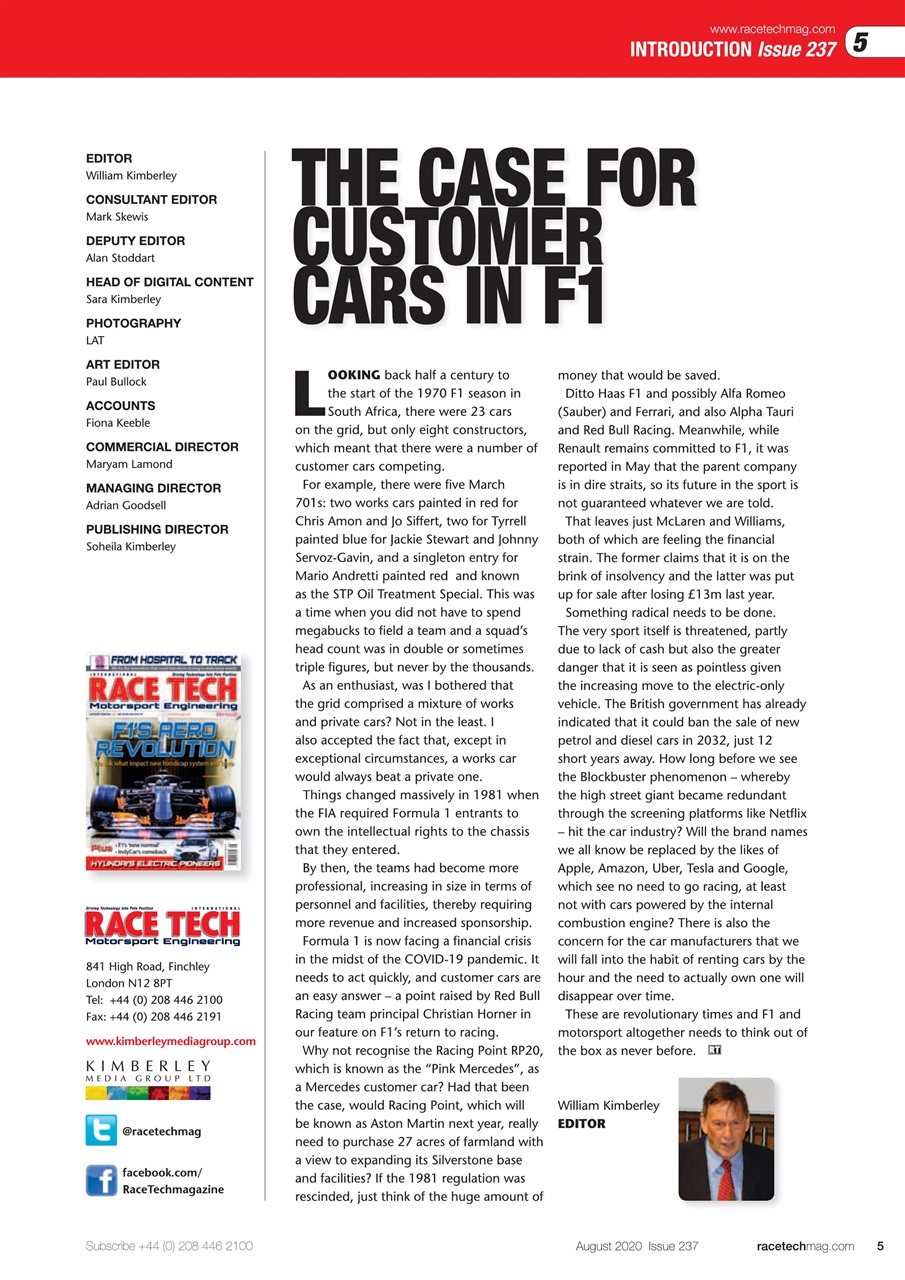 Race Tech Preview Pages