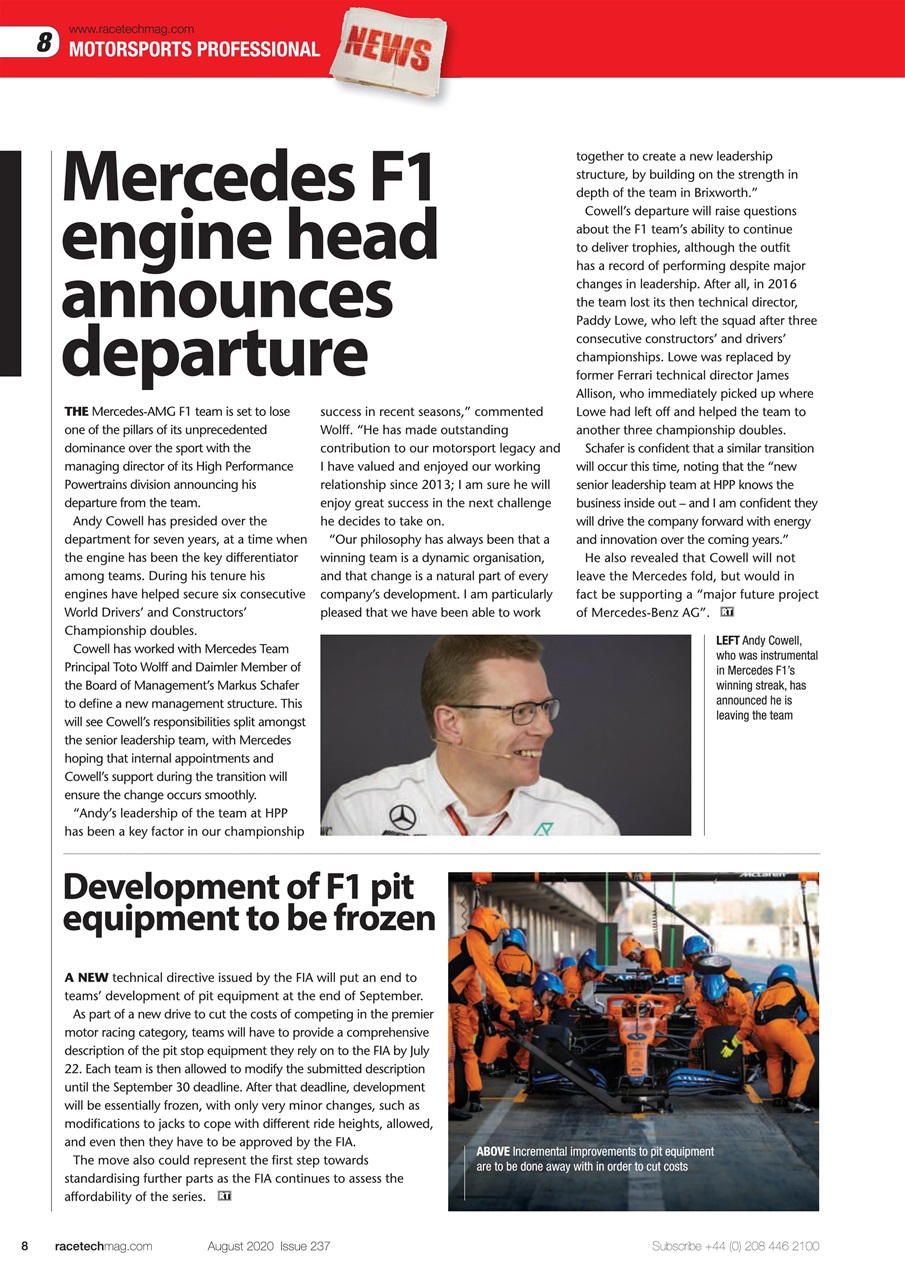 Race Tech Preview Pages