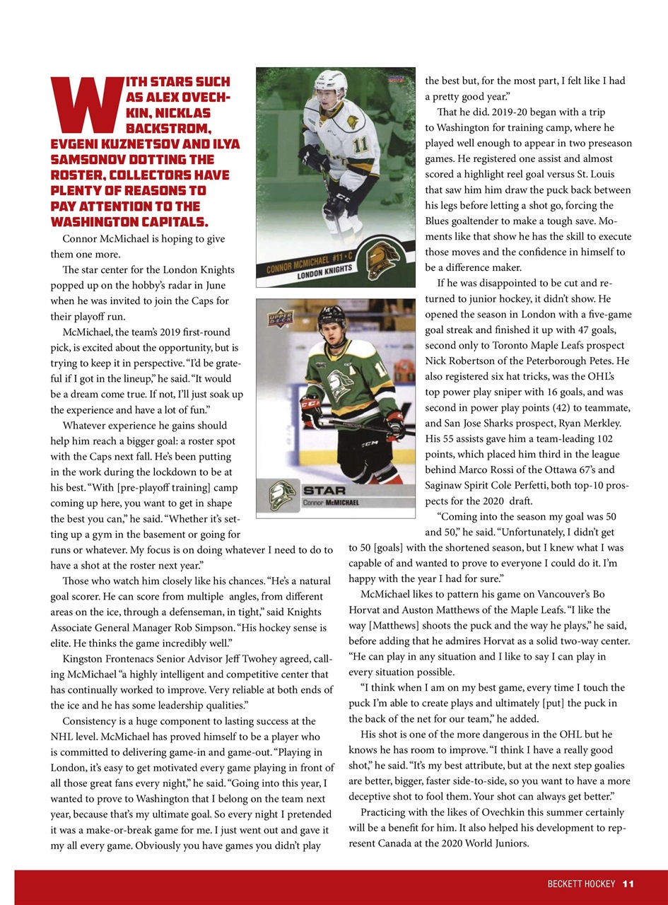 Beckett Hockey Magazine Preview Pages
