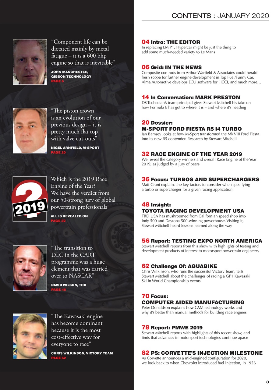 Race Engine Technology Preview Pages