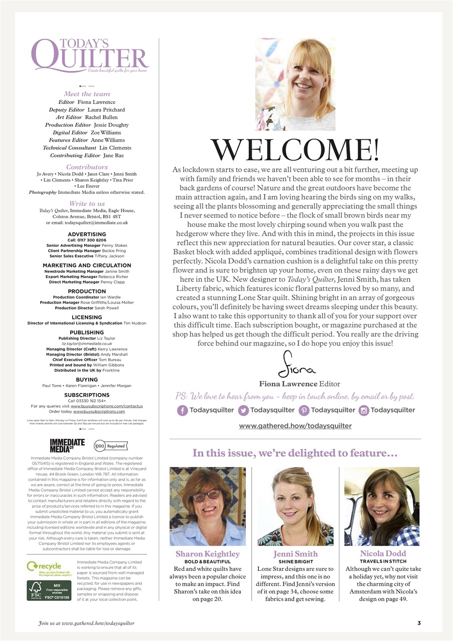 Today’s Quilter Preview Pages