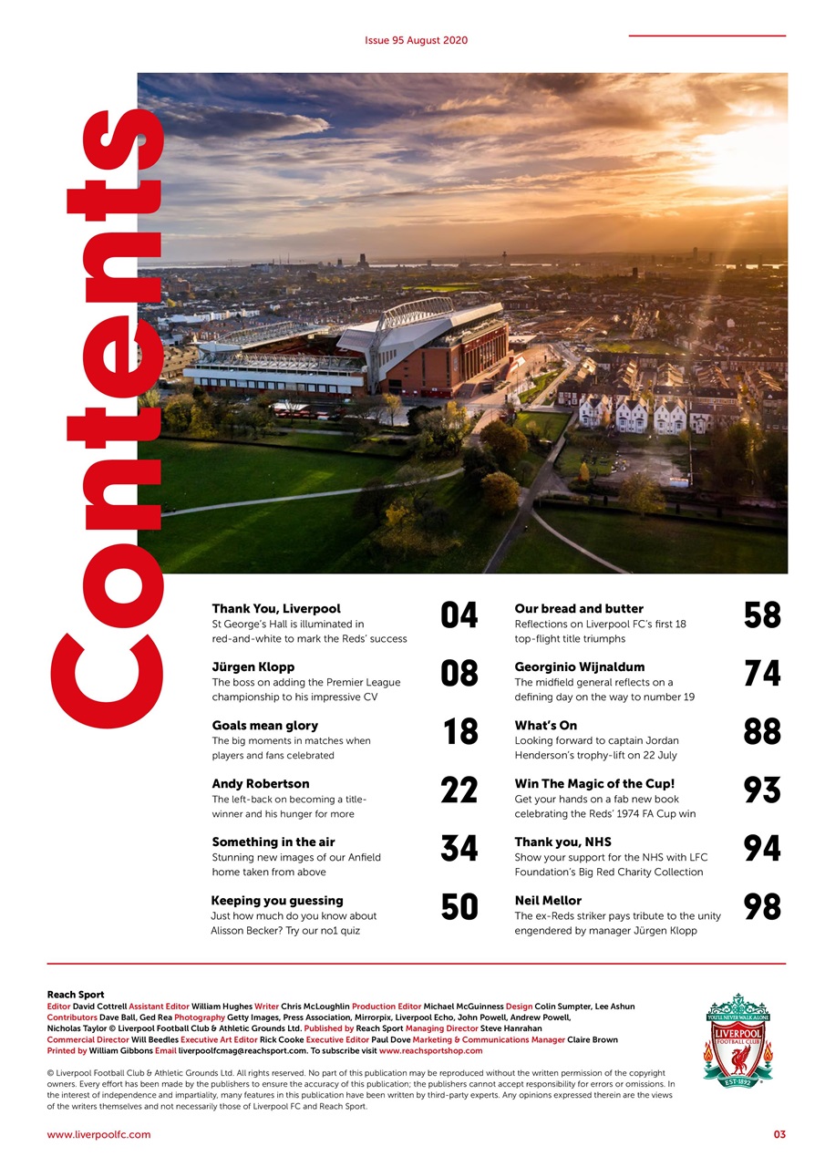 Liverpool FC Magazine Preview Pages