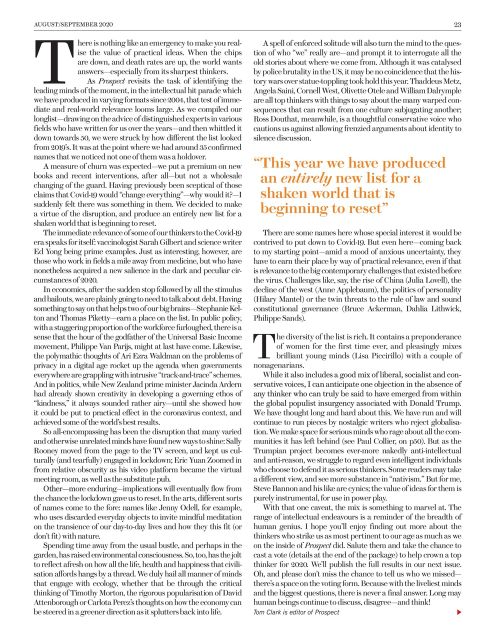 Prospect Magazine Preview Pages