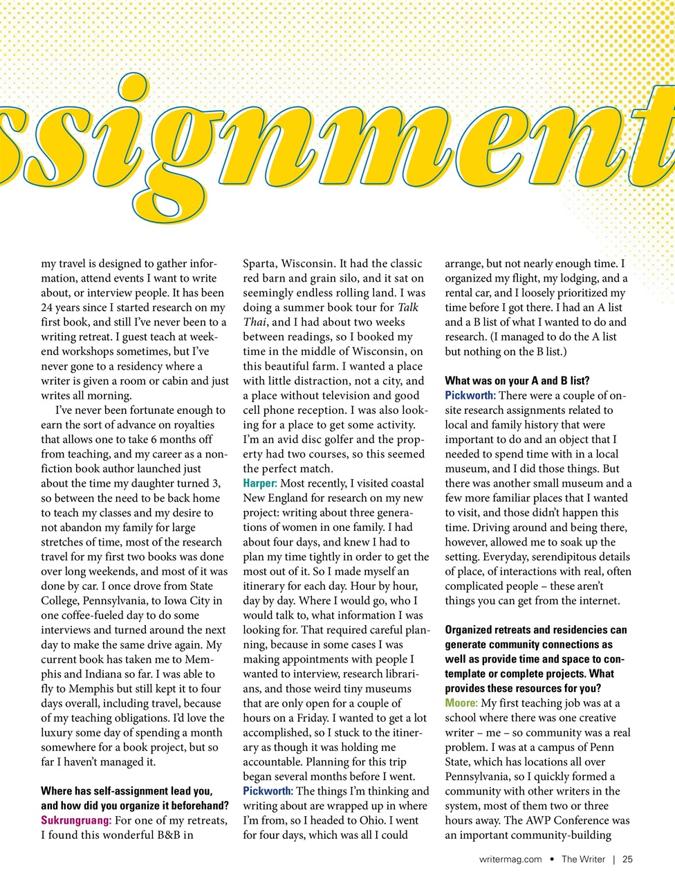 The Writer Preview Pages