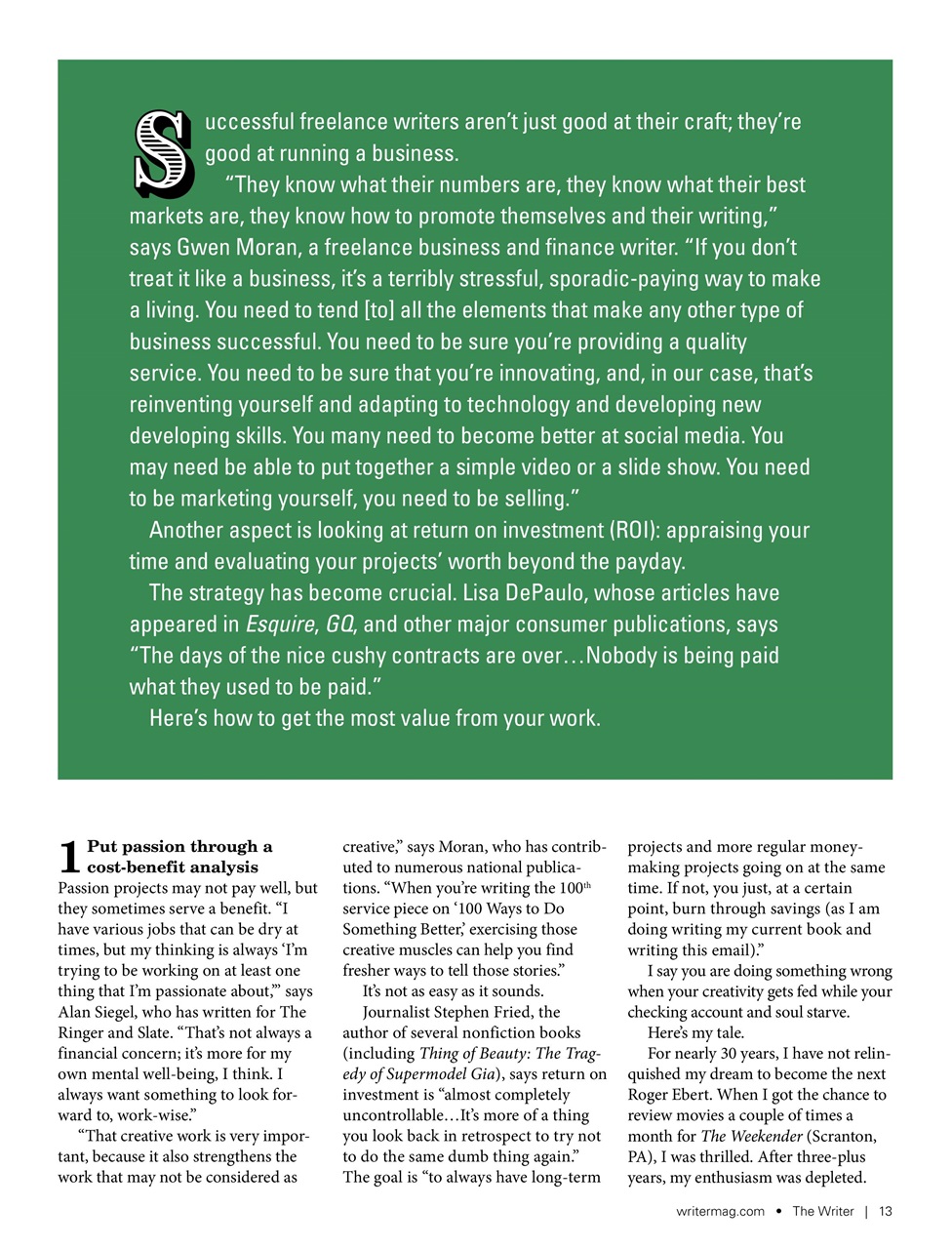 The Writer Preview Pages