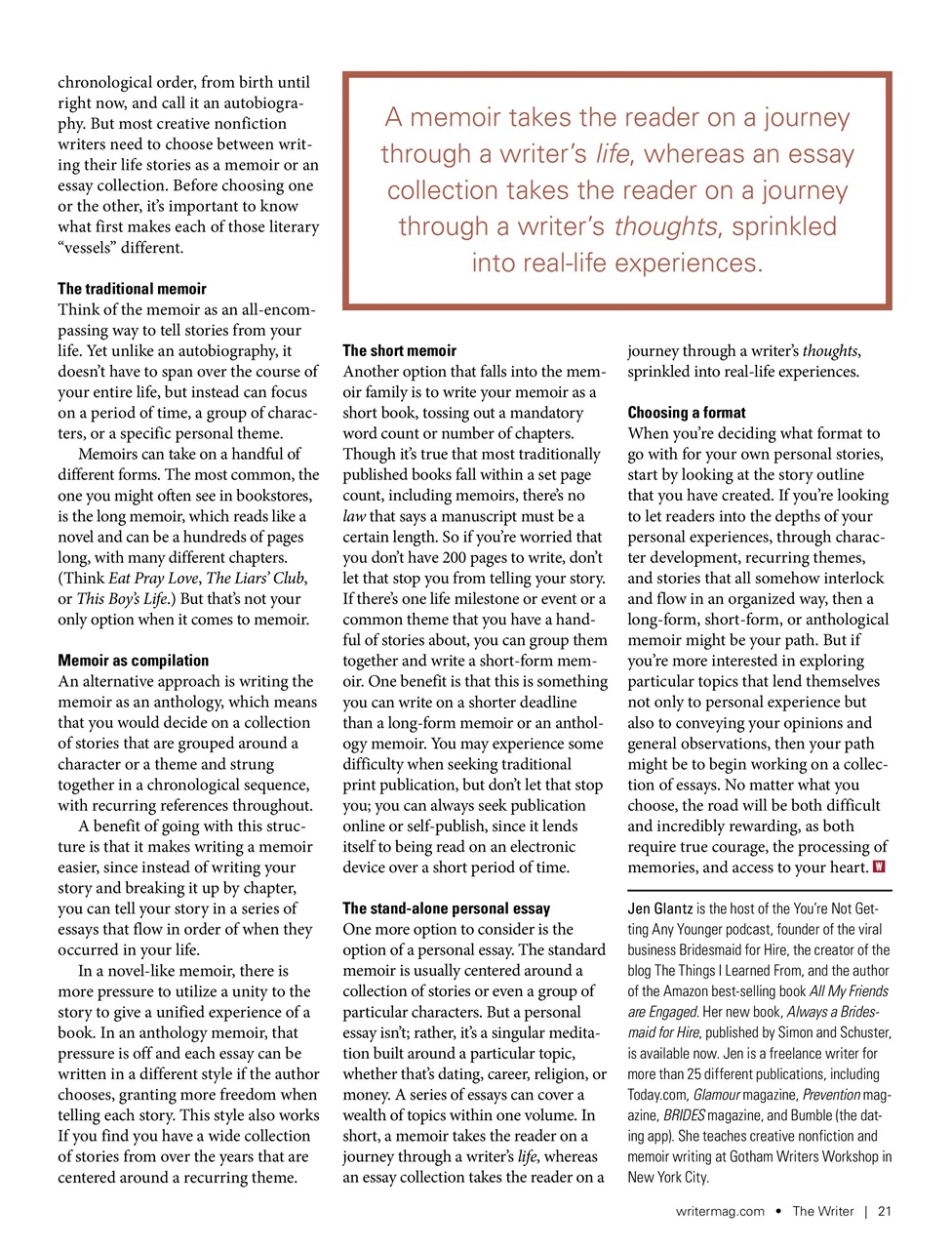 The Writer Preview Pages