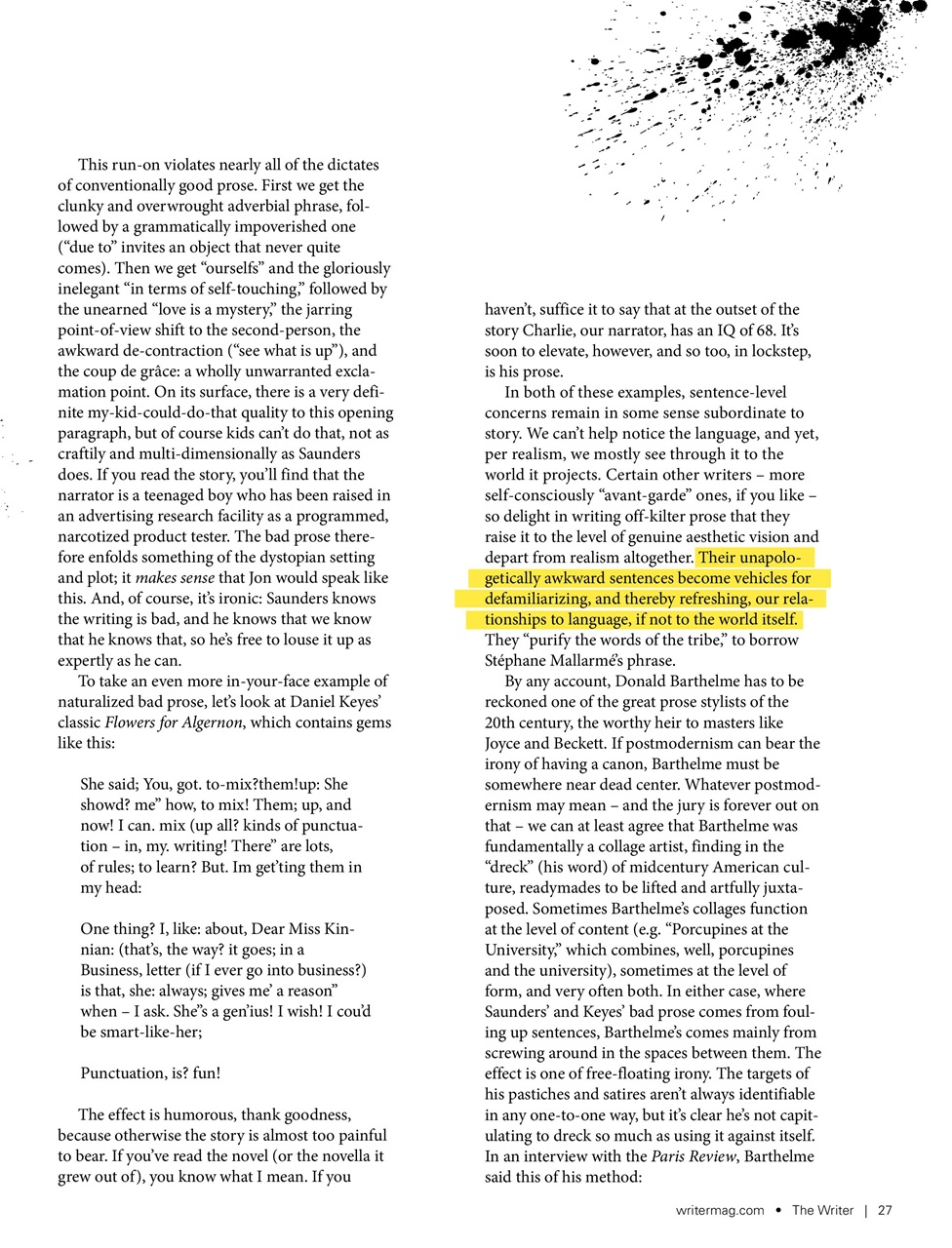 The Writer Preview Pages