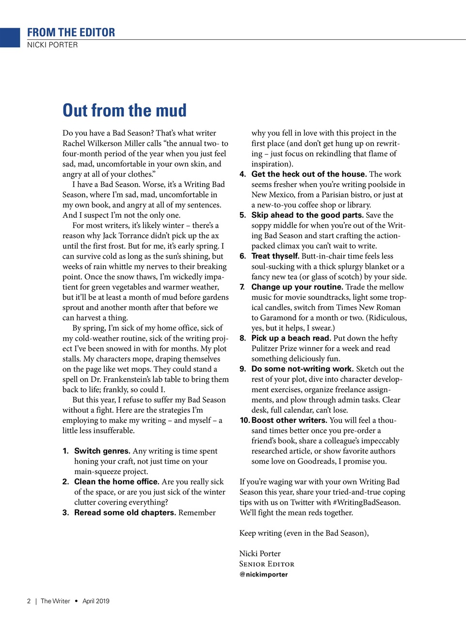 The Writer Preview Pages