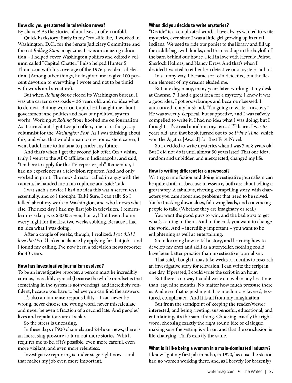 The Writer Preview Pages