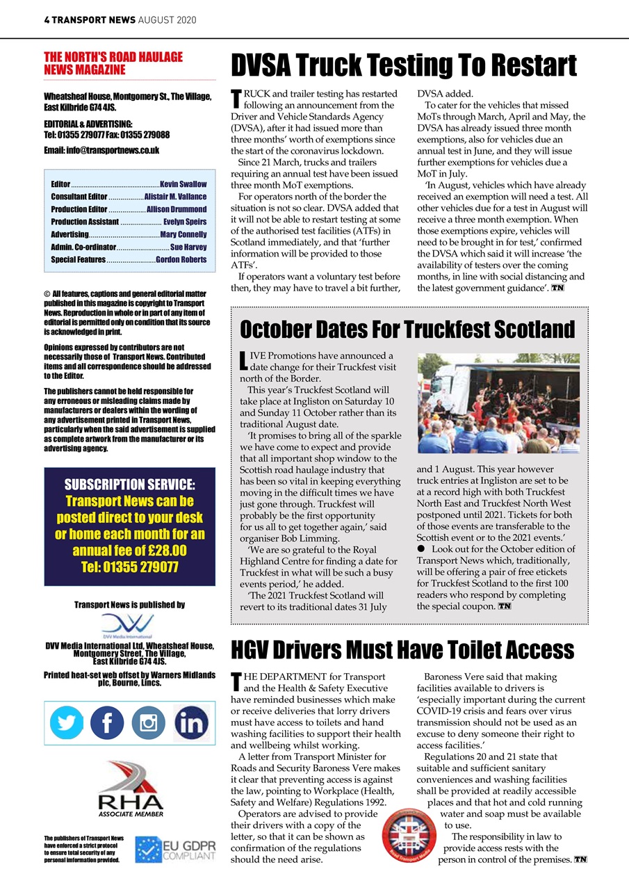 Transport News Preview Pages