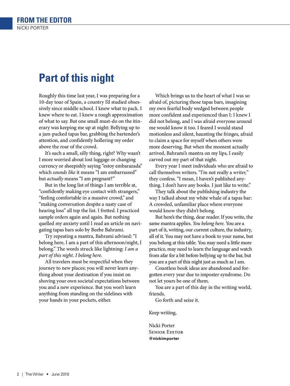 The Writer Preview Pages