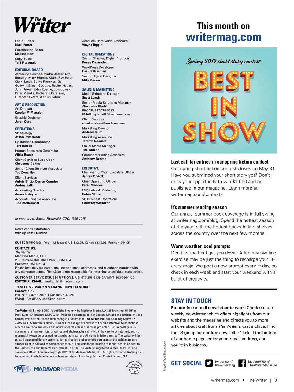 The Writer Preview Pages