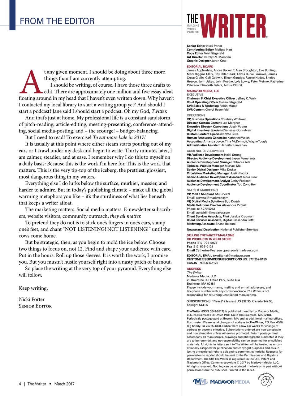 The Writer Preview Pages