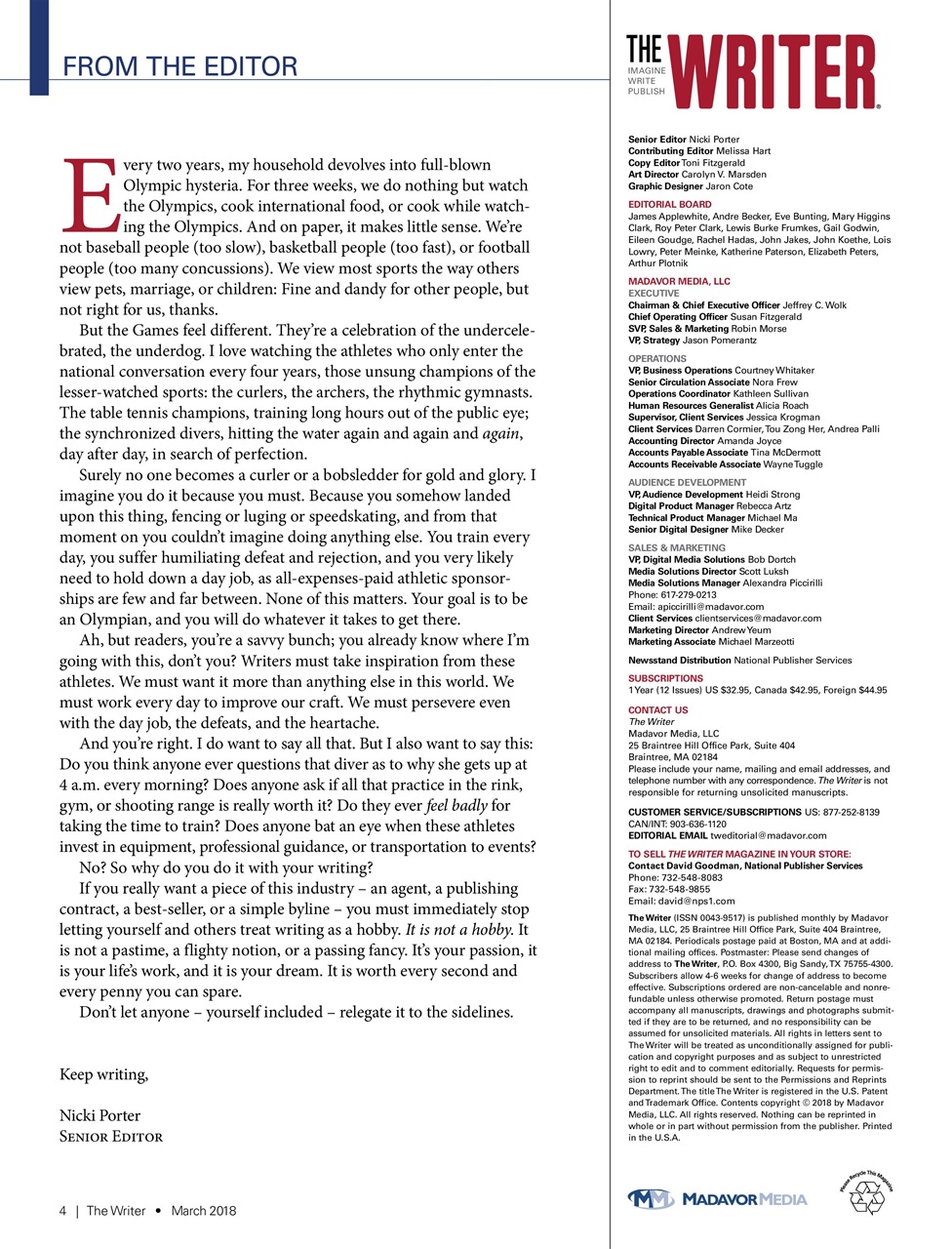 The Writer Preview Pages