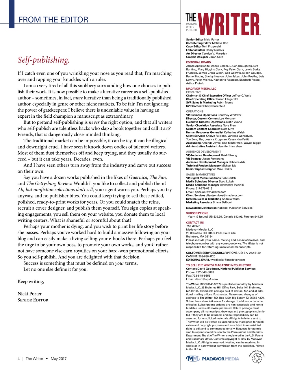 The Writer Preview Pages