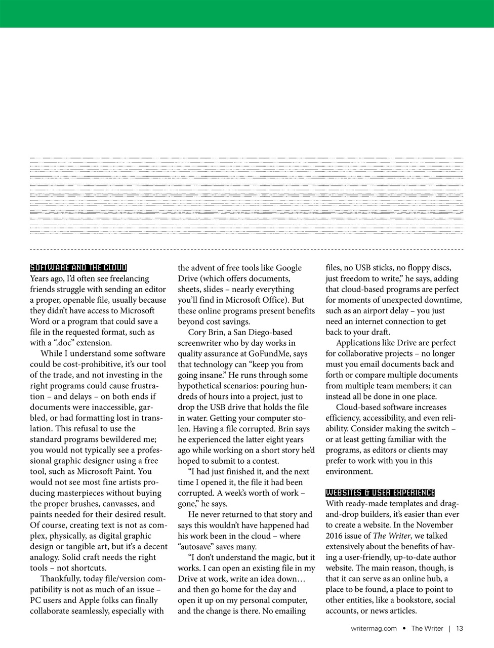 The Writer Preview Pages