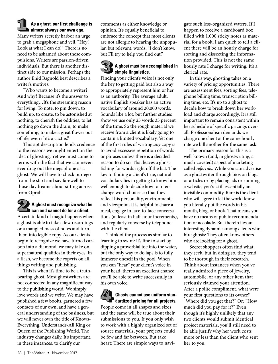 The Writer Preview Pages