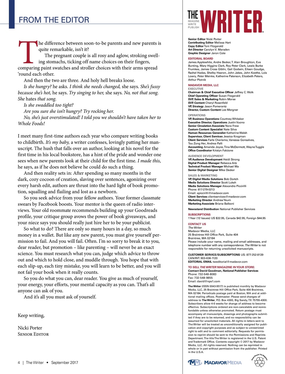 The Writer Preview Pages