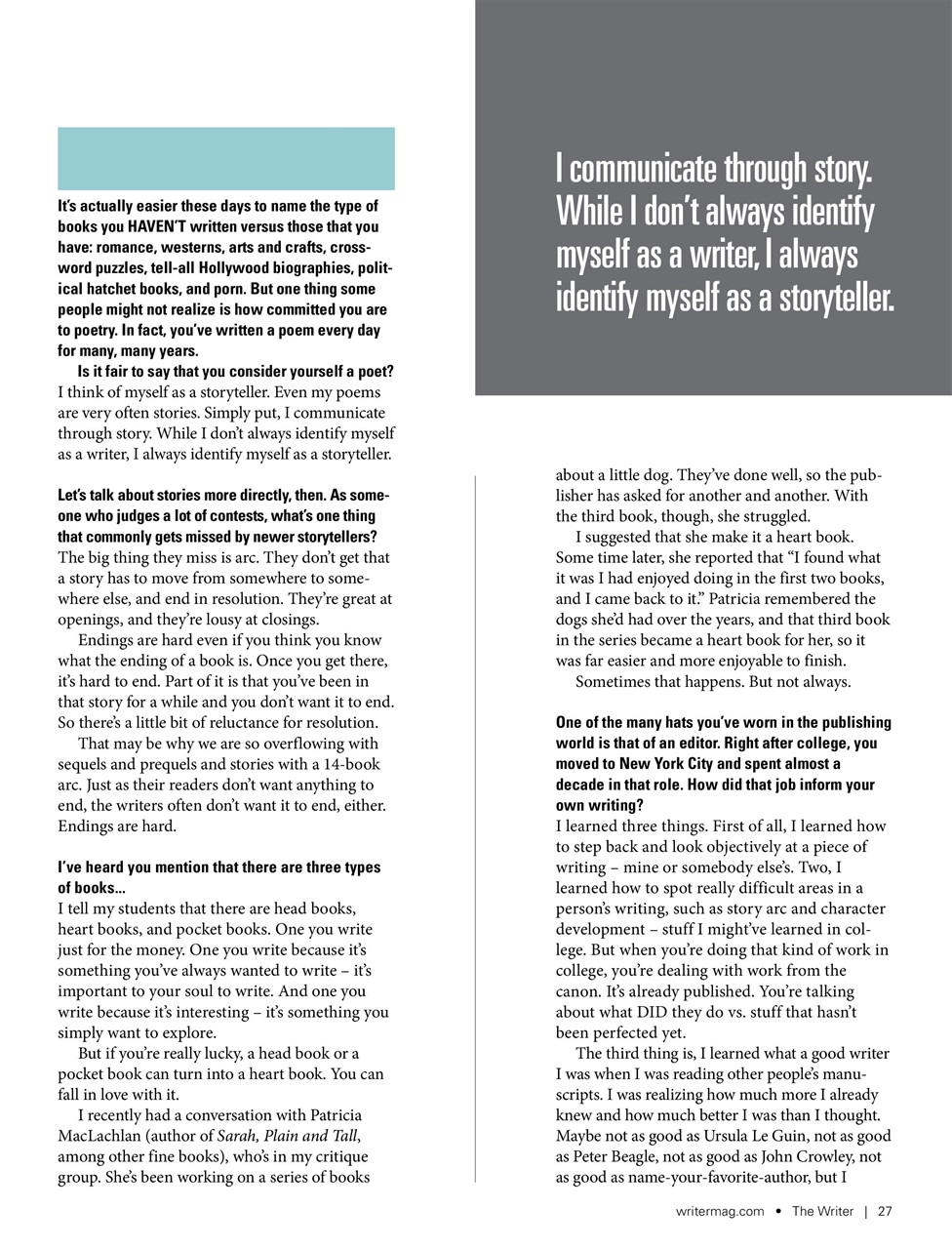 The Writer Preview Pages