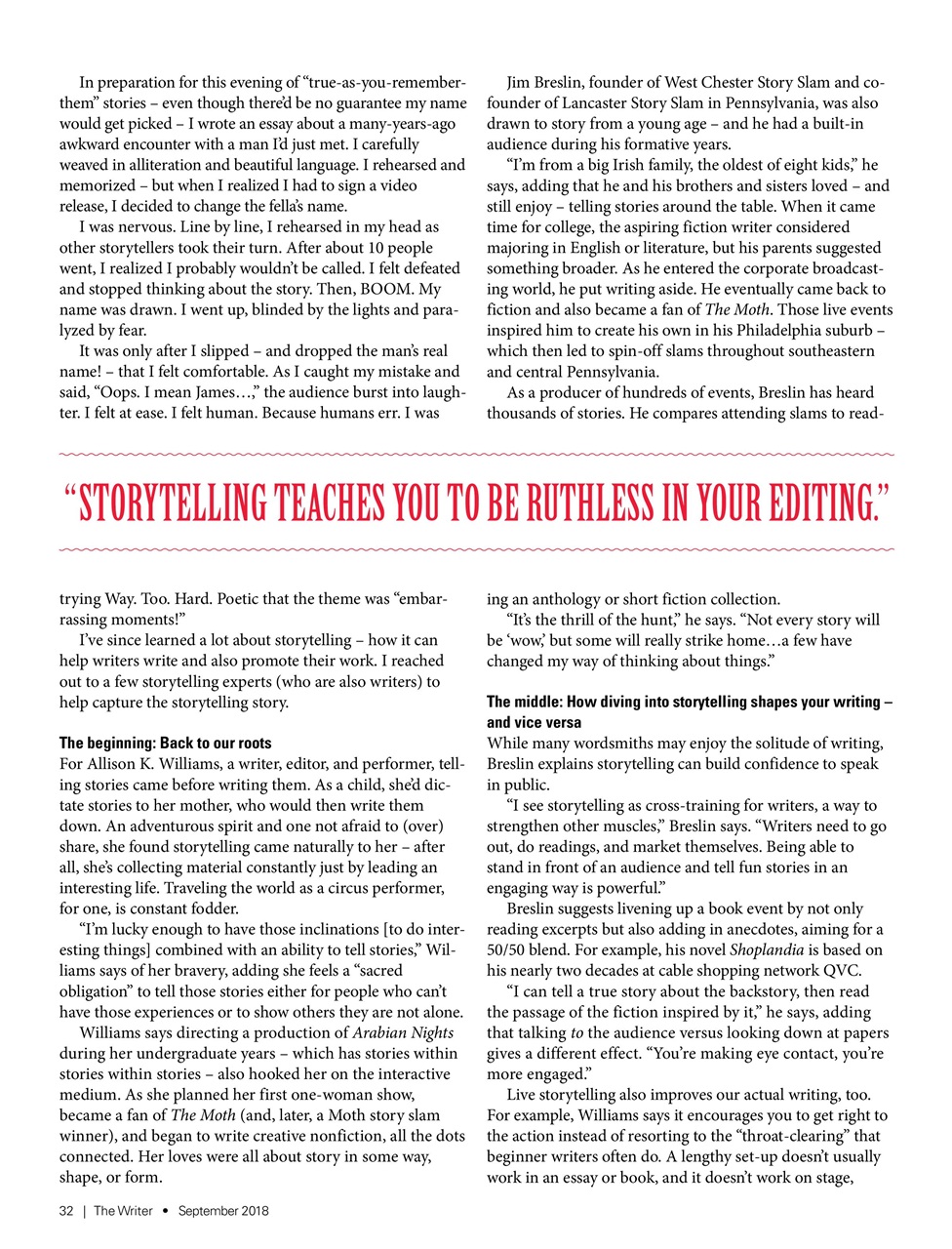 The Writer Preview Pages