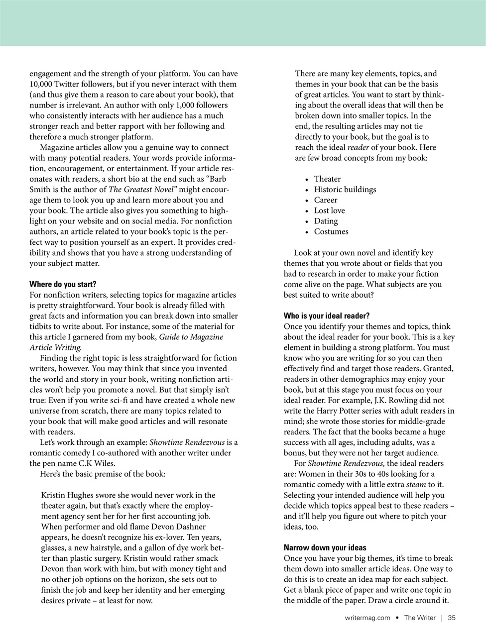 The Writer Preview Pages