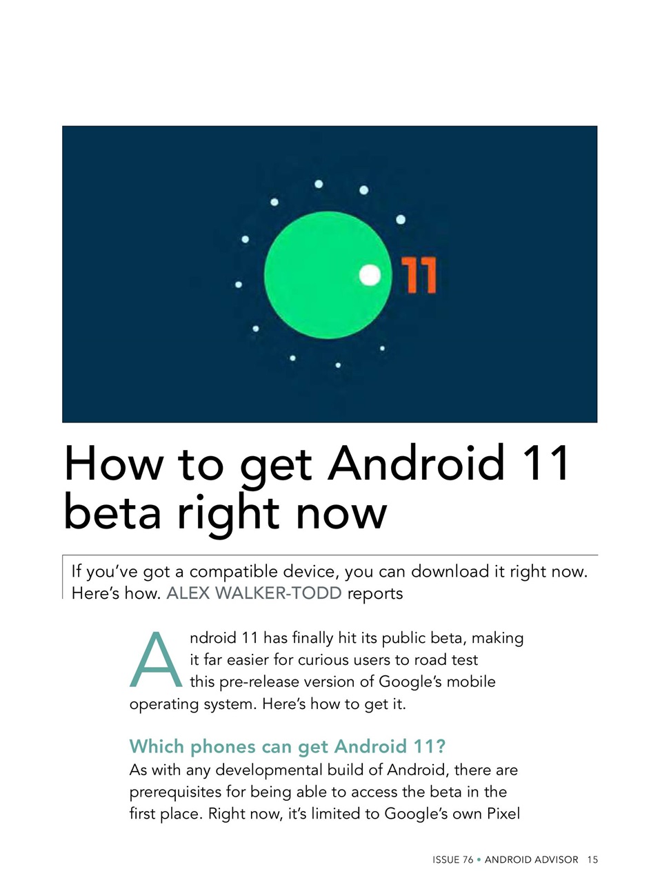 Android Advisor Preview Pages