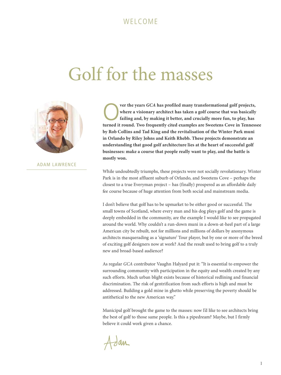 Golf Course Architecture Preview Pages