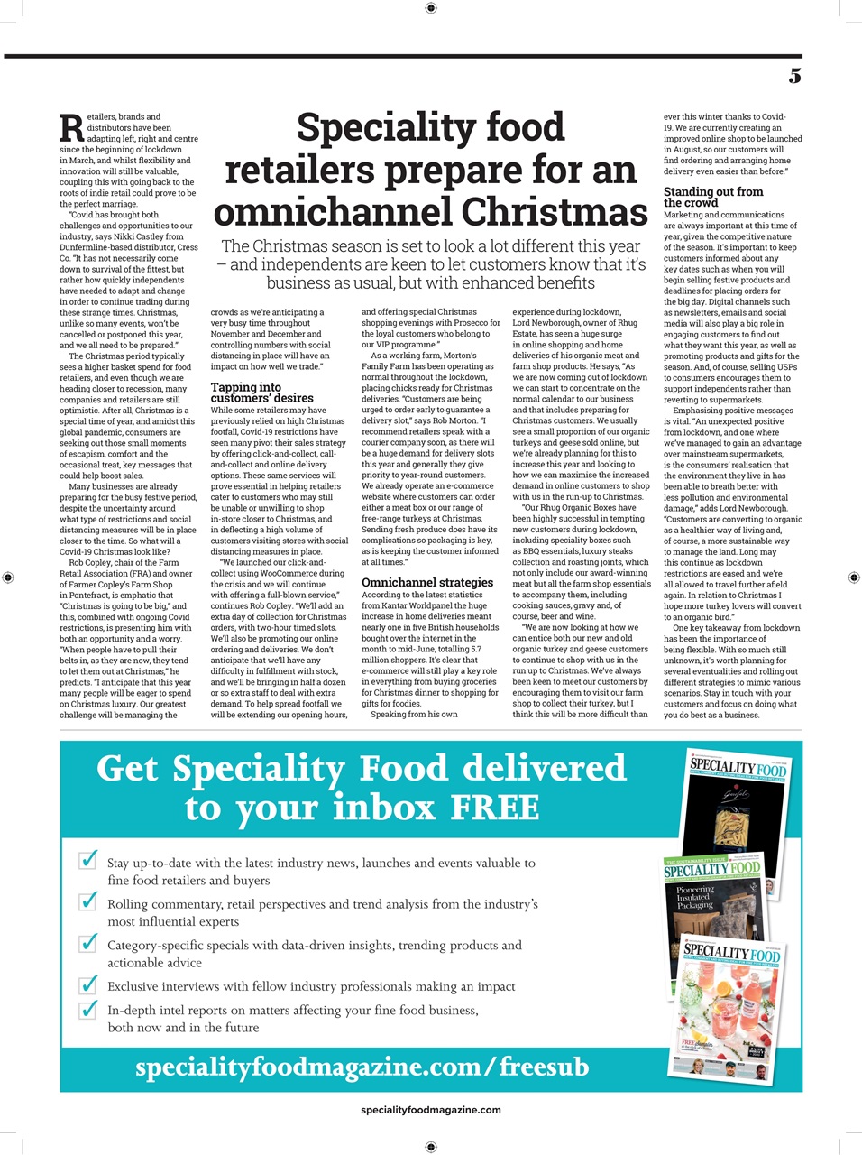 Speciality Food Preview Pages