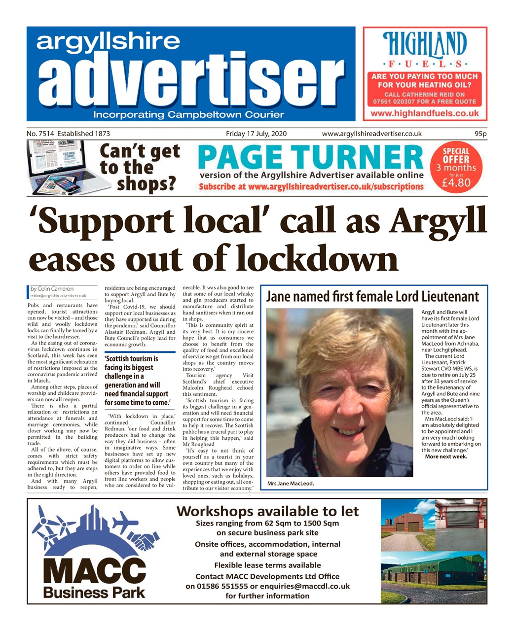 Argyllshire Advertiser Preview Pages
