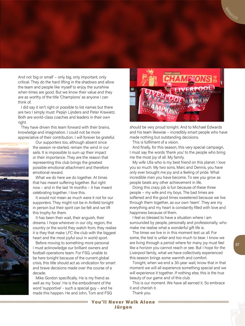 Liverpool FC Programmes Preview Pages