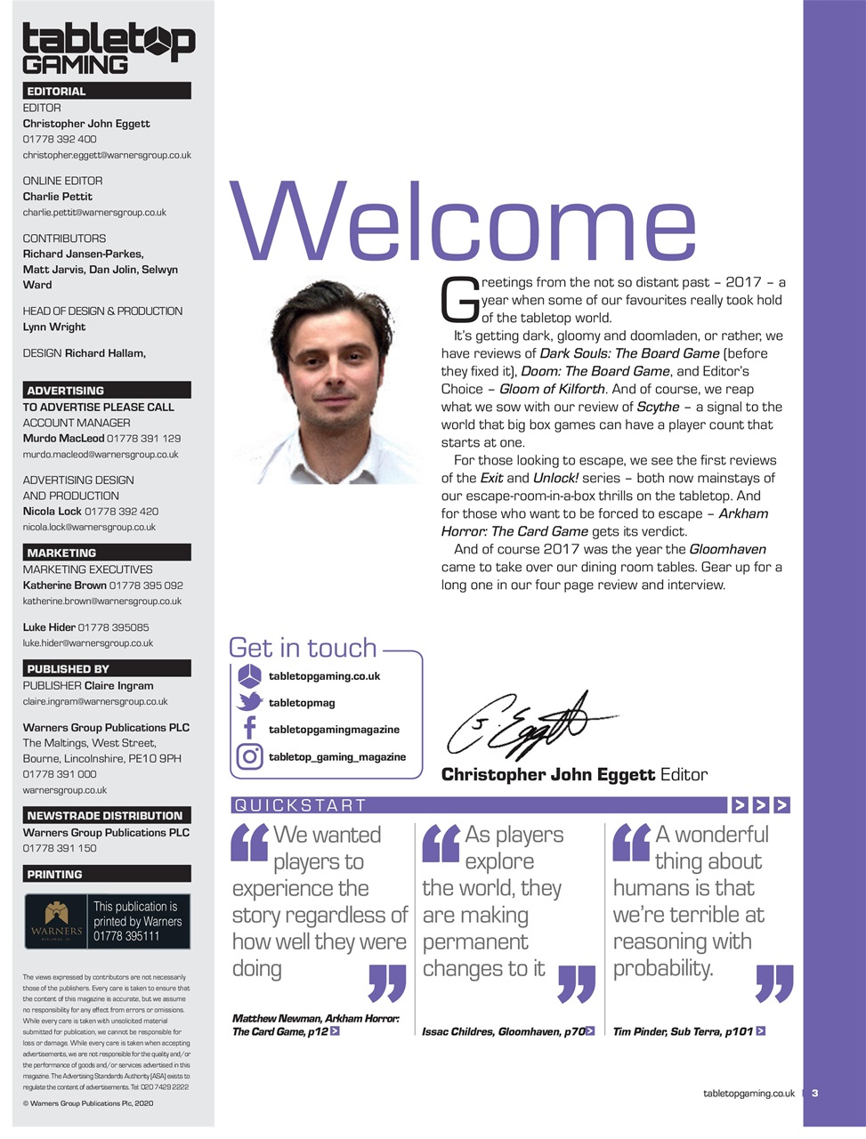 Tabletop Gaming Preview Pages