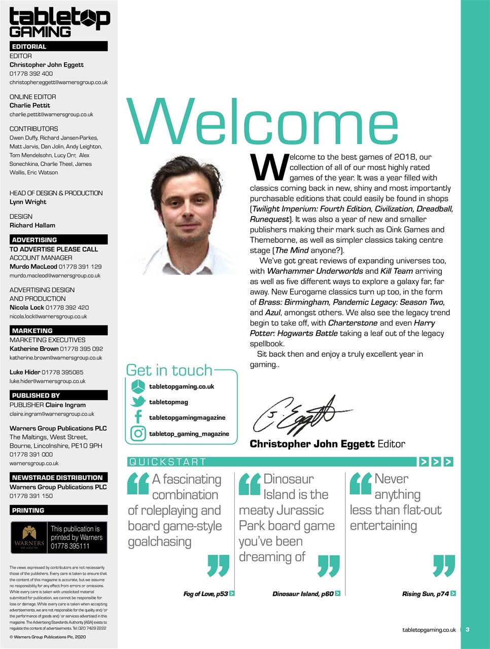 Tabletop Gaming Preview Pages