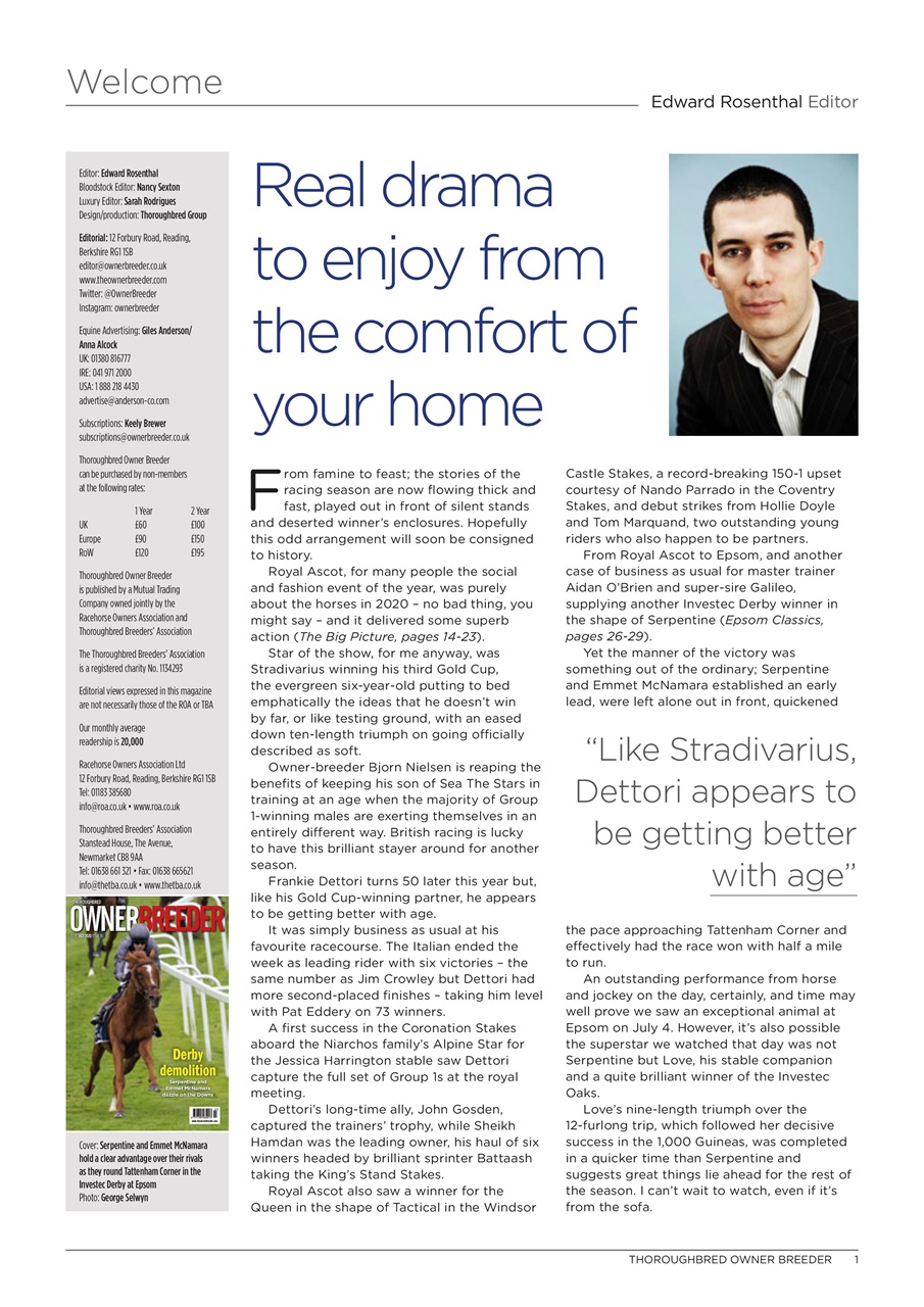 The Owner Breeder Preview Pages