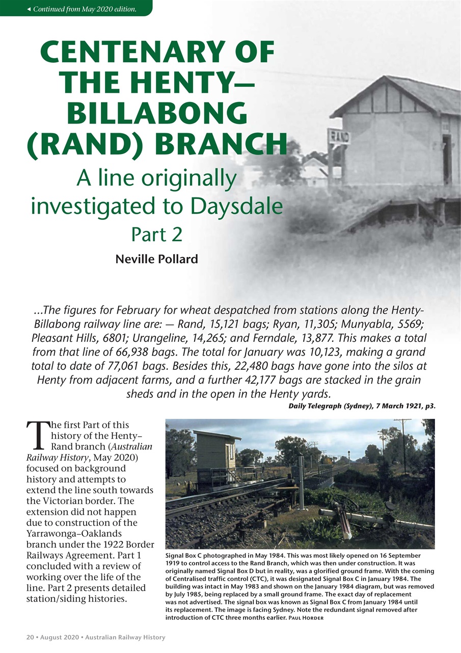 Australian Railway History Preview Pages