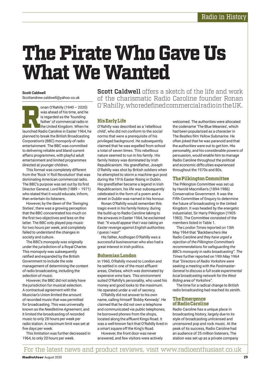 Radio User Preview Pages