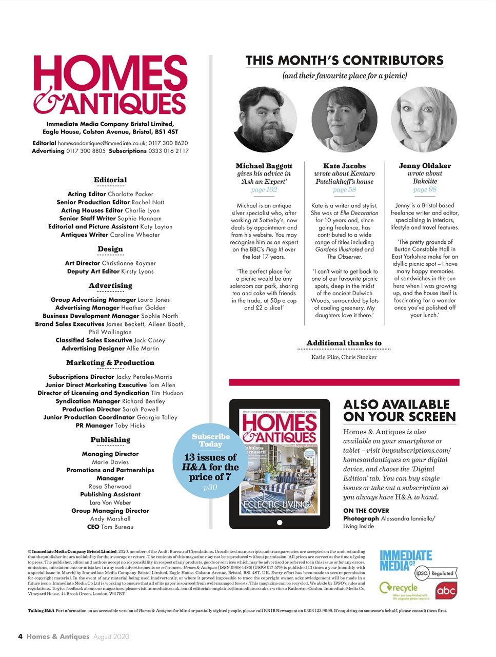 Homes & Antiques Magazine Preview Pages