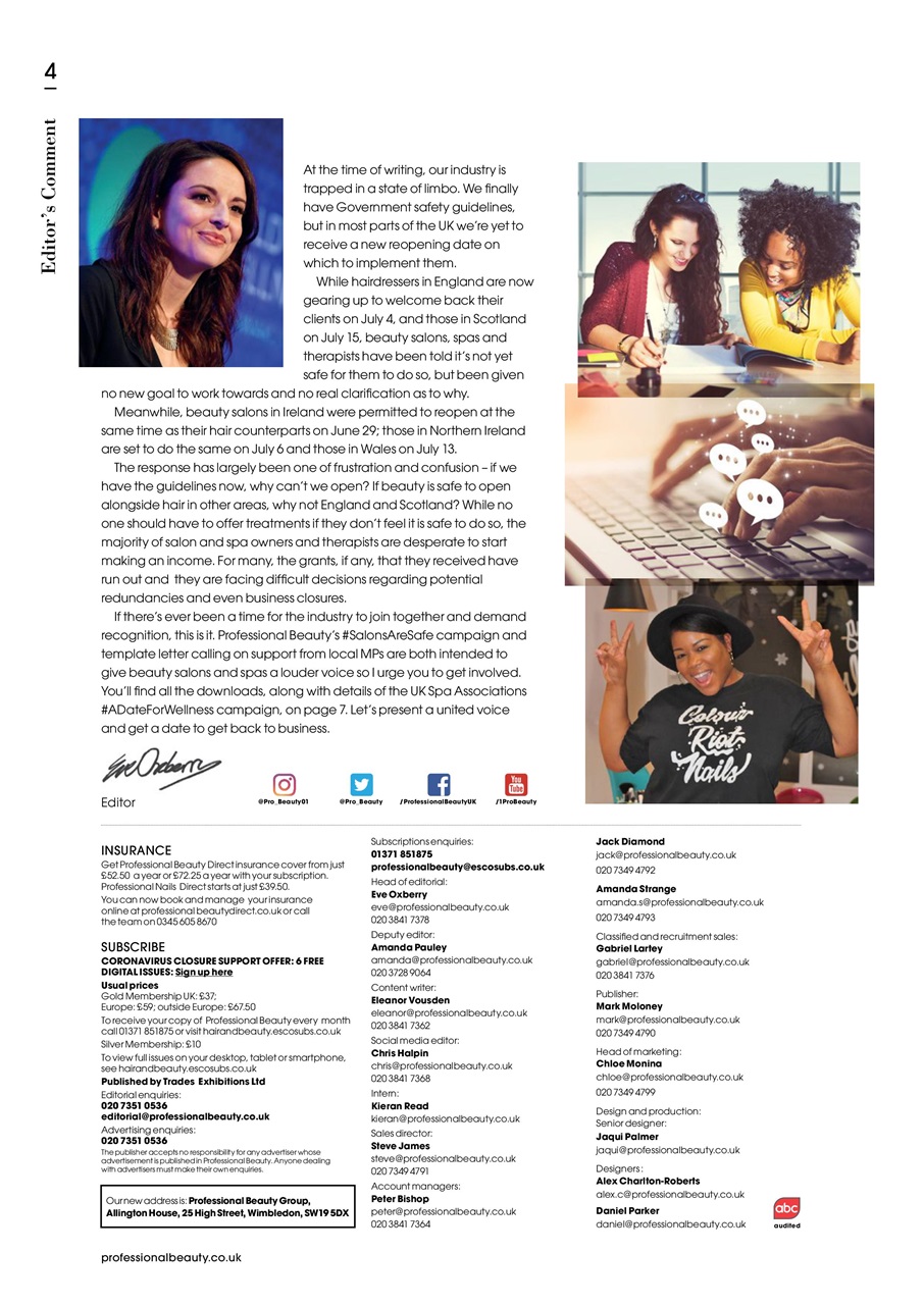 Professional Beauty Preview Pages