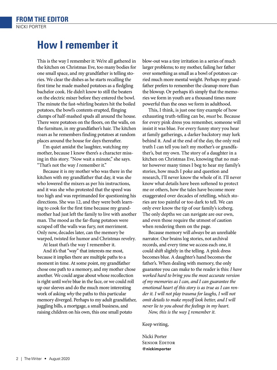 The Writer Preview Pages