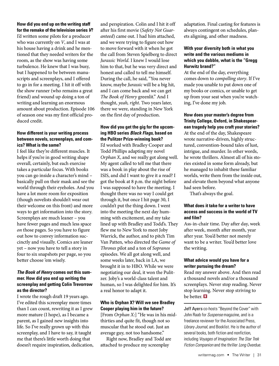 The Writer Preview Pages