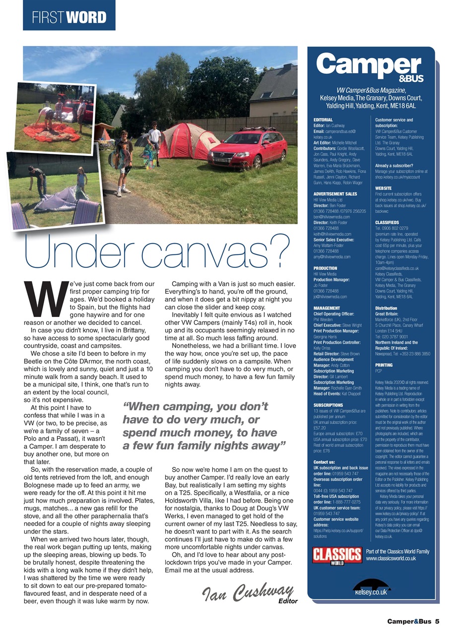 VW Camper Preview Pages