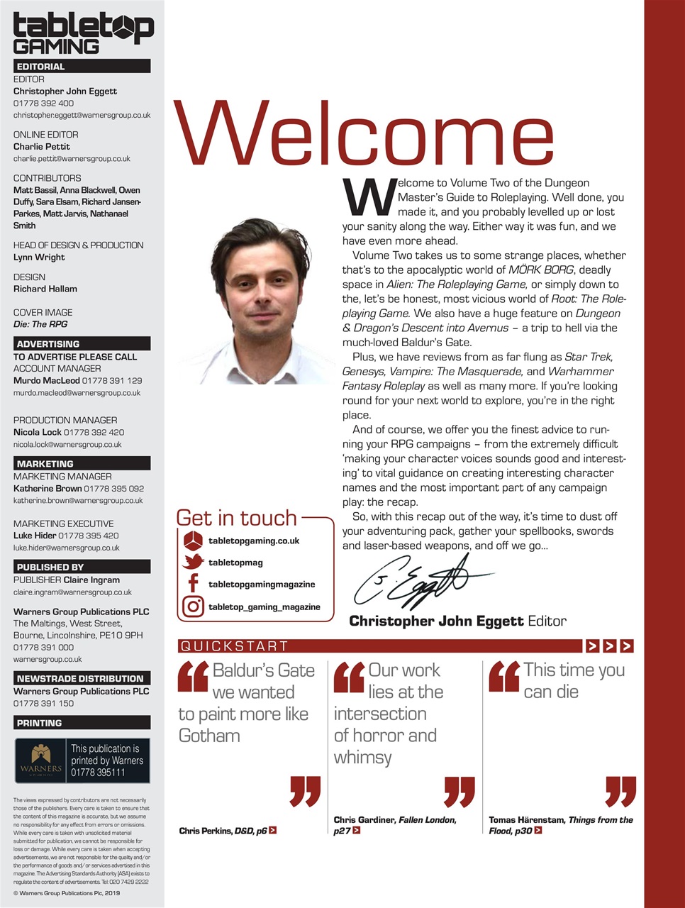 Tabletop Gaming Preview Pages